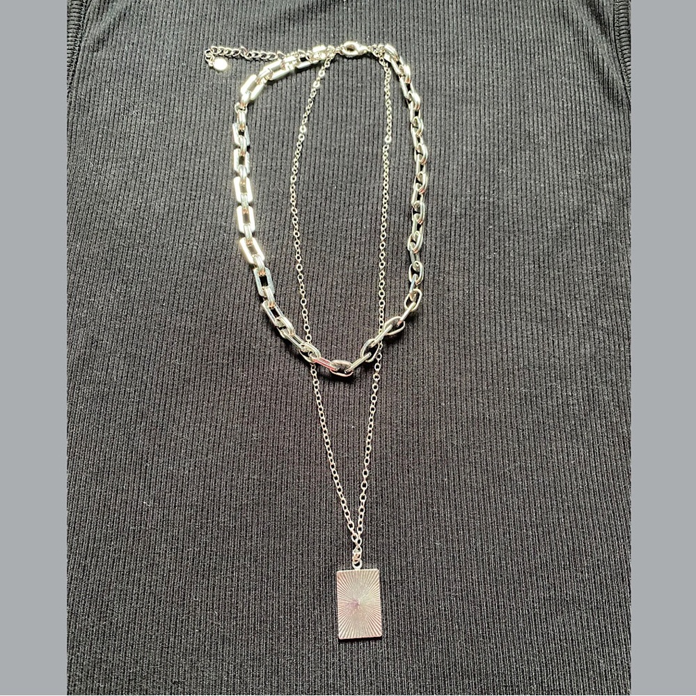 🎉Double Chain Necklace, Silver - Evereve